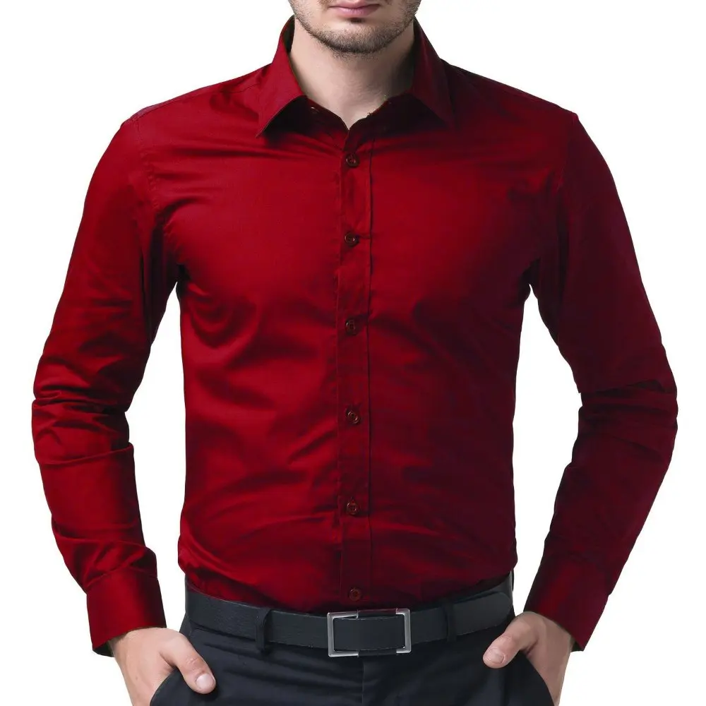 MANS SOLID MAROON FULL SLEVE SHIRT